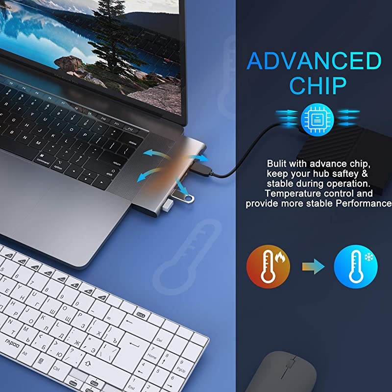 C Adapter for MacBook Pro Air Mac Adapter C MacBook Pro Air Accessories Adapters with 3 30 Ports TFSD Card ReaderC 100W PD for MacBook Pro 1315 16 MacBook Air 2018 2019