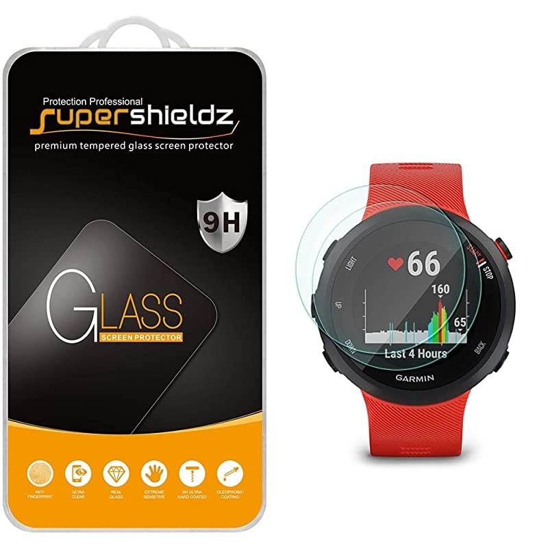 2 Pack)  Designed for Garmin Forerunner 45 and Forerunner 45s Tempered Glass Screen Protector, Anti Scratch, Bubble Free
