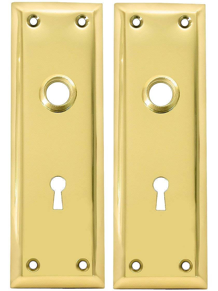 Ilco 213-04-51 Brass Bit Key Trim Plates 7" x 2-1/4" For Mortise Locksets