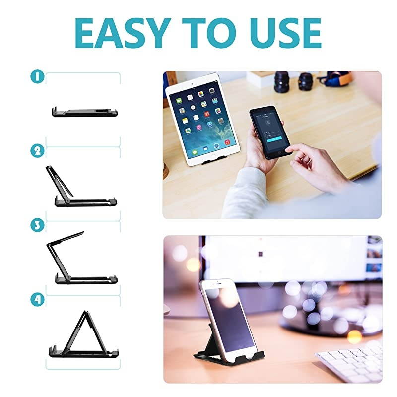 Phone Stand4 Pack Tablet StandUniversal Foldable Multiangle Pocket Desktop Holder Cradle for Tablets611quotiPhone X87 Plus76s654 SE iPad mini Nintendo Switch Samsung GalaxyBlack