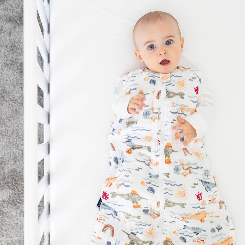 Bebe au Lait Muslin Bedtime Swaddle Wrap - Narwhal 12-18 Months