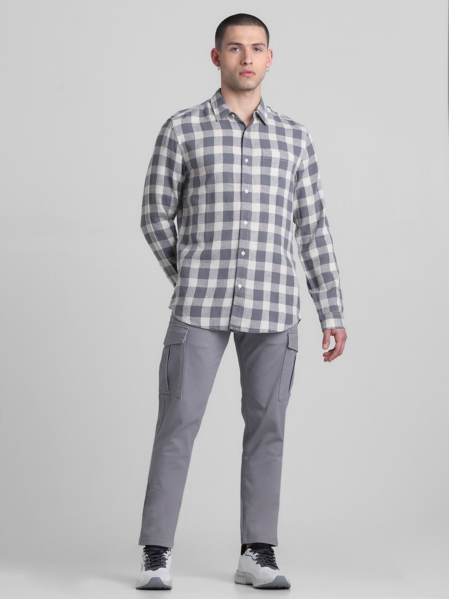 Jack & Jones Smoked Pearl Cotton Regular Fit Checks Shirt