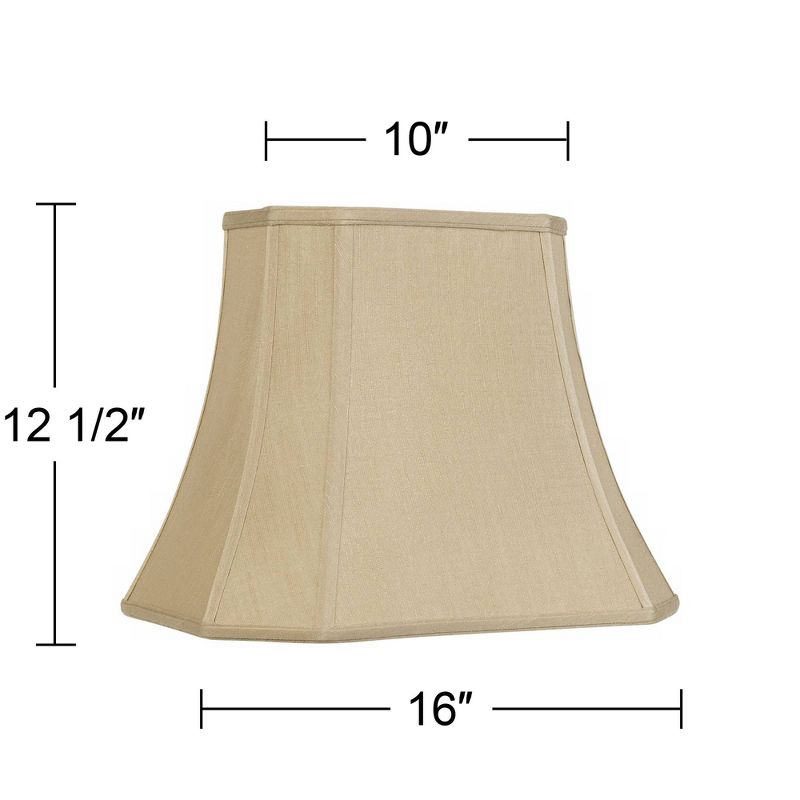 Imperial Shade Taupe Medium Rectangle Cut Corner Lamp Shade 10" Wide x 7" Deep at Top and 16" Wide x 12" Deep at Bot and 13" Slant x 12.5" H (Spider)