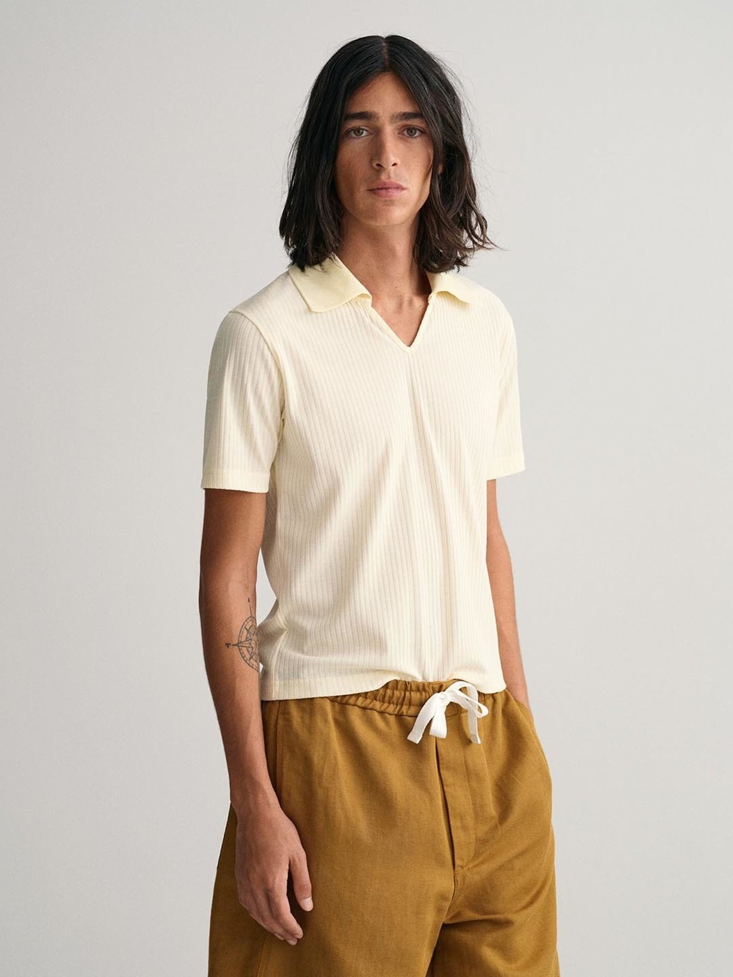 GANT Cream  Slim Fit Polo T-Shirt
