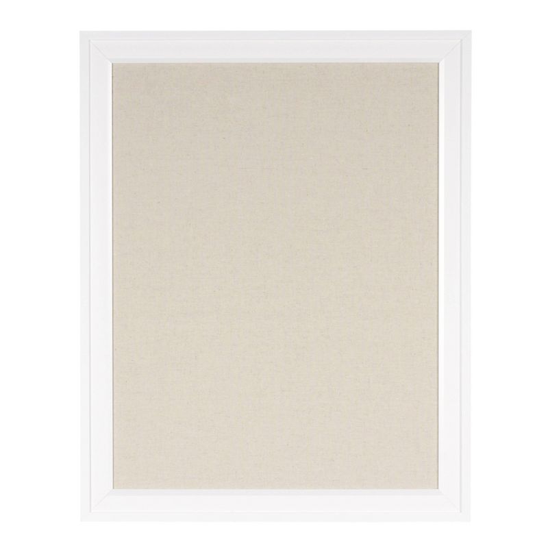 24" x 30" Bosc Framed Linen Fabric Pinboard White - DesignOvation