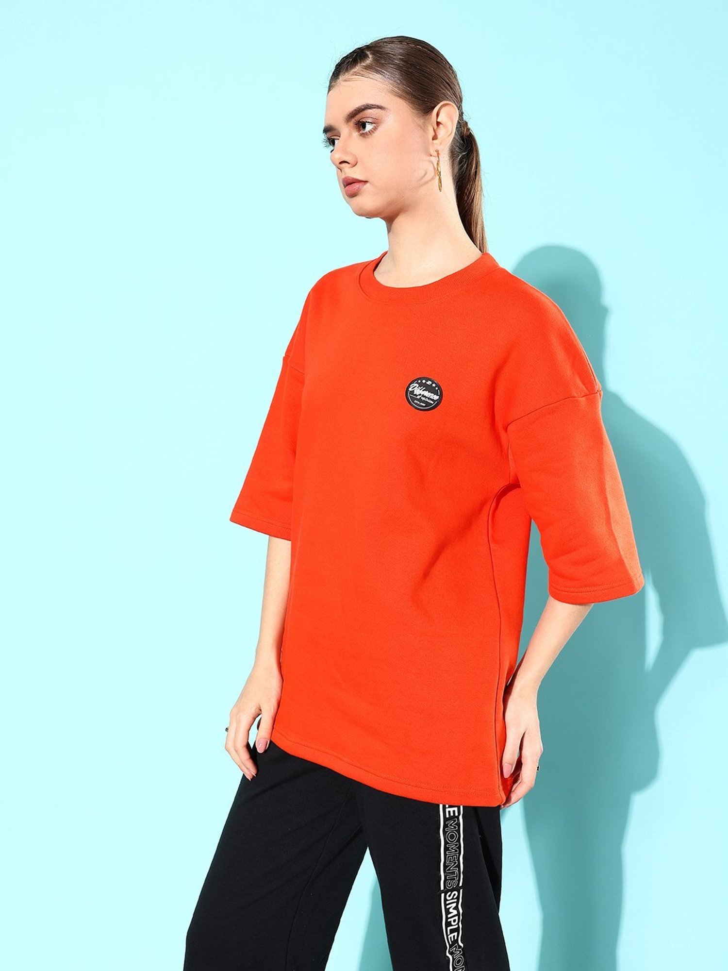 Difference of Opinion Orange Fleece Oversized Sweatshirt