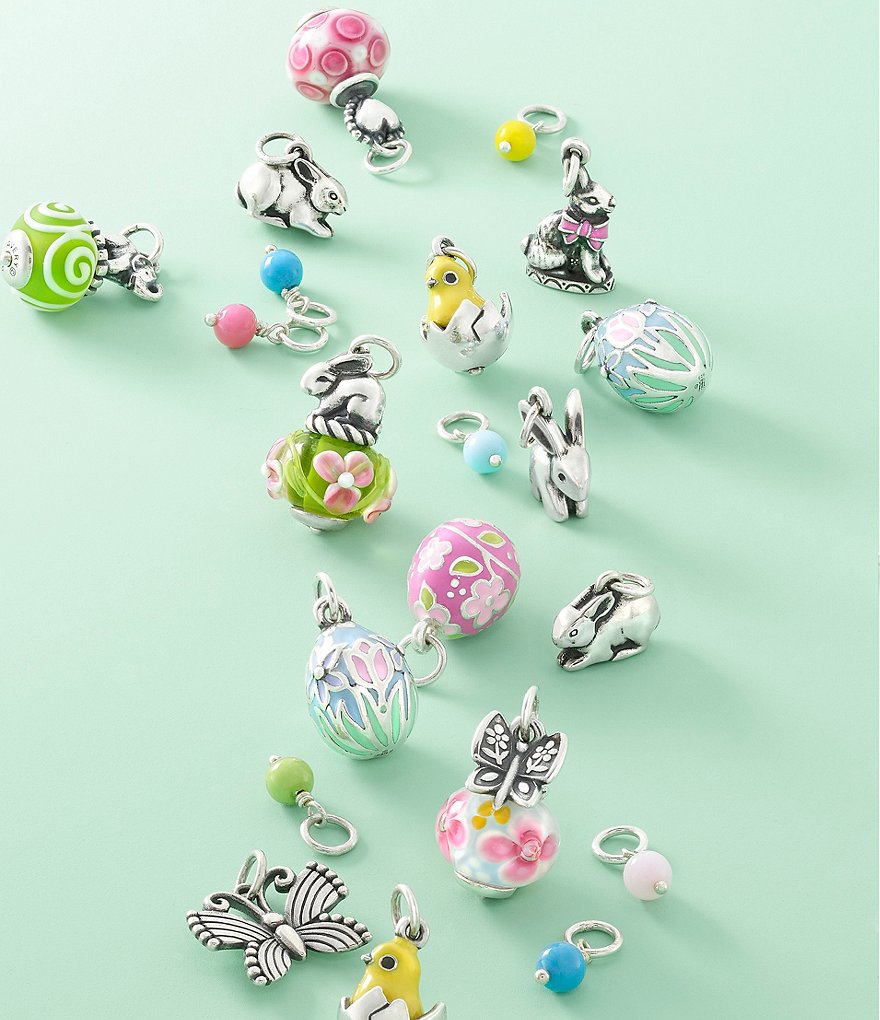 James Avery Beaded Heart Art Glass Charm