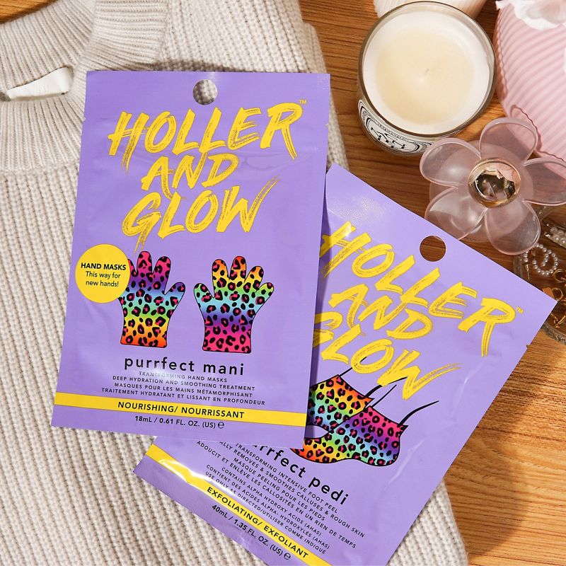 Holler and Glow Purrfect Skin Hand Mask - Rainbow - 0.61 fl oz