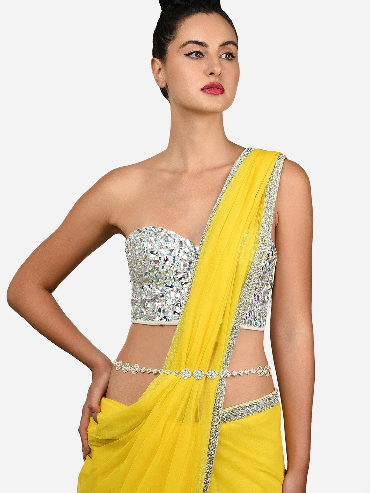 Zaveri Pearls Gold Tone Traditional Kundan Pearls Embellished Bridal Kamarbandh-ZPFK15968