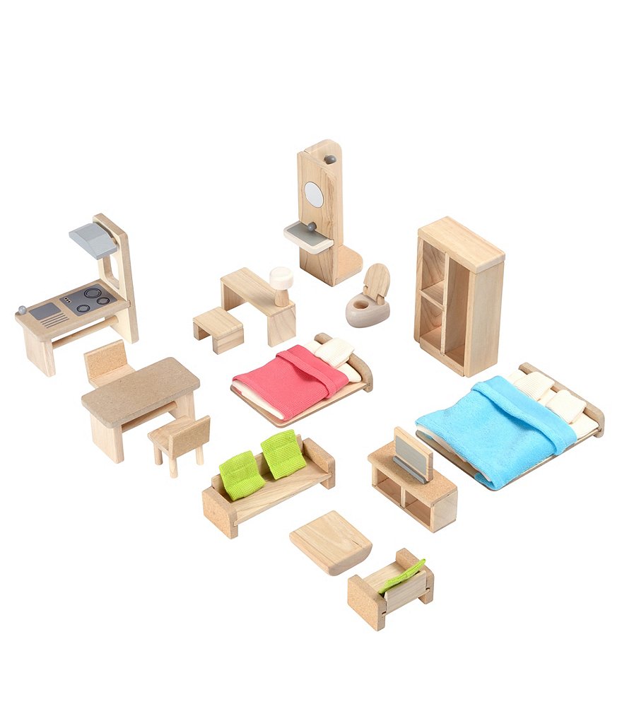 Plan Toys Green Dollhouse with Furniture
