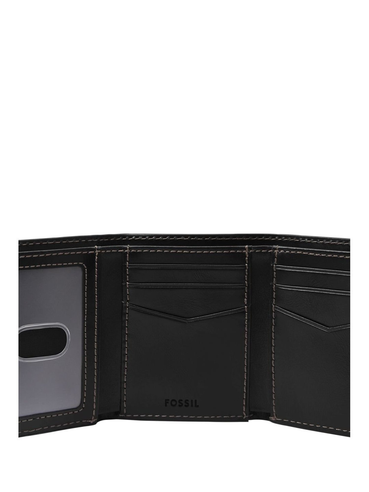Fossil Black Solid Tri-Fold Wallet