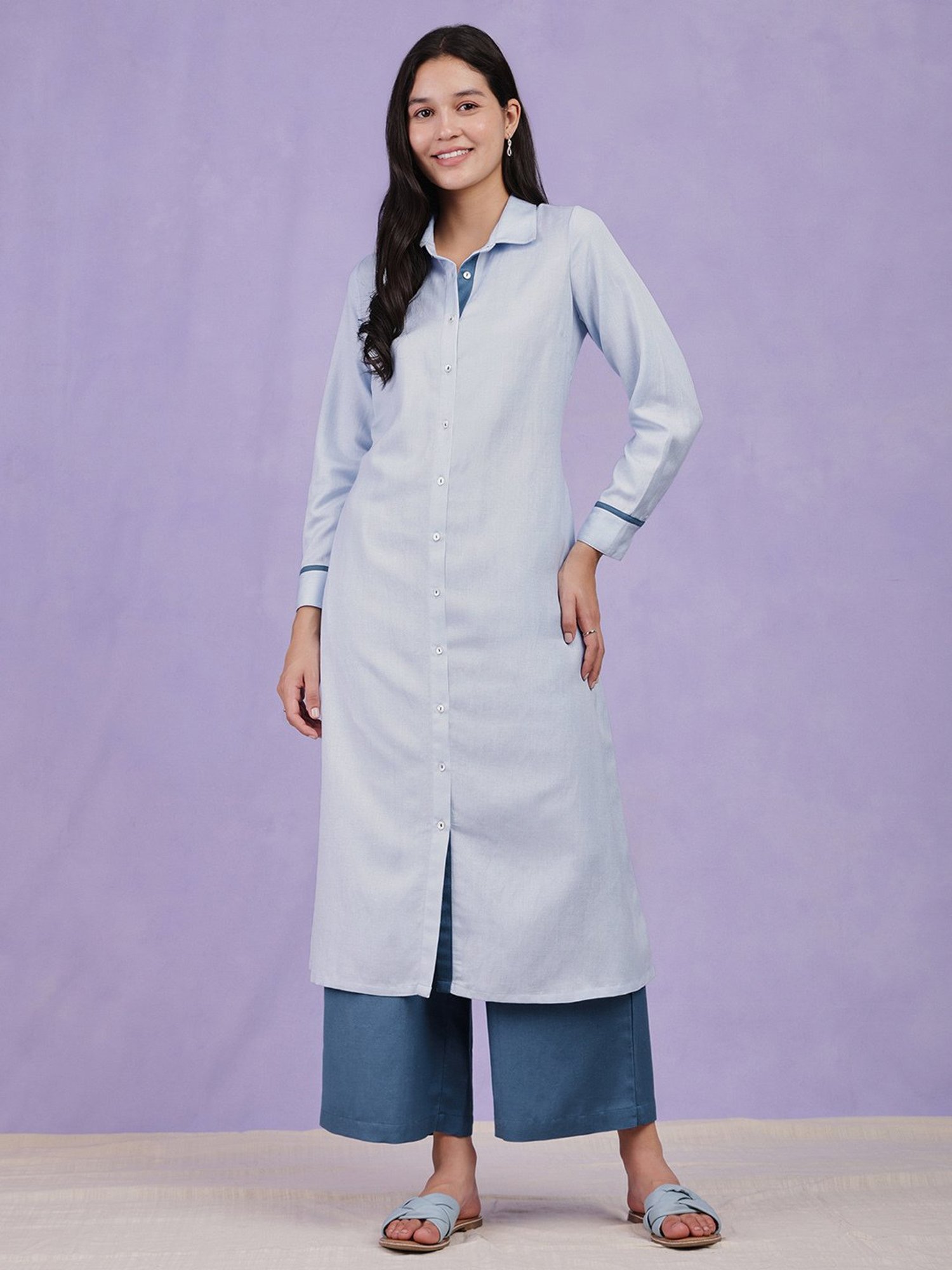 URBAN MYSTIC Black Rayon Embroidered Kurta & Sharara Set