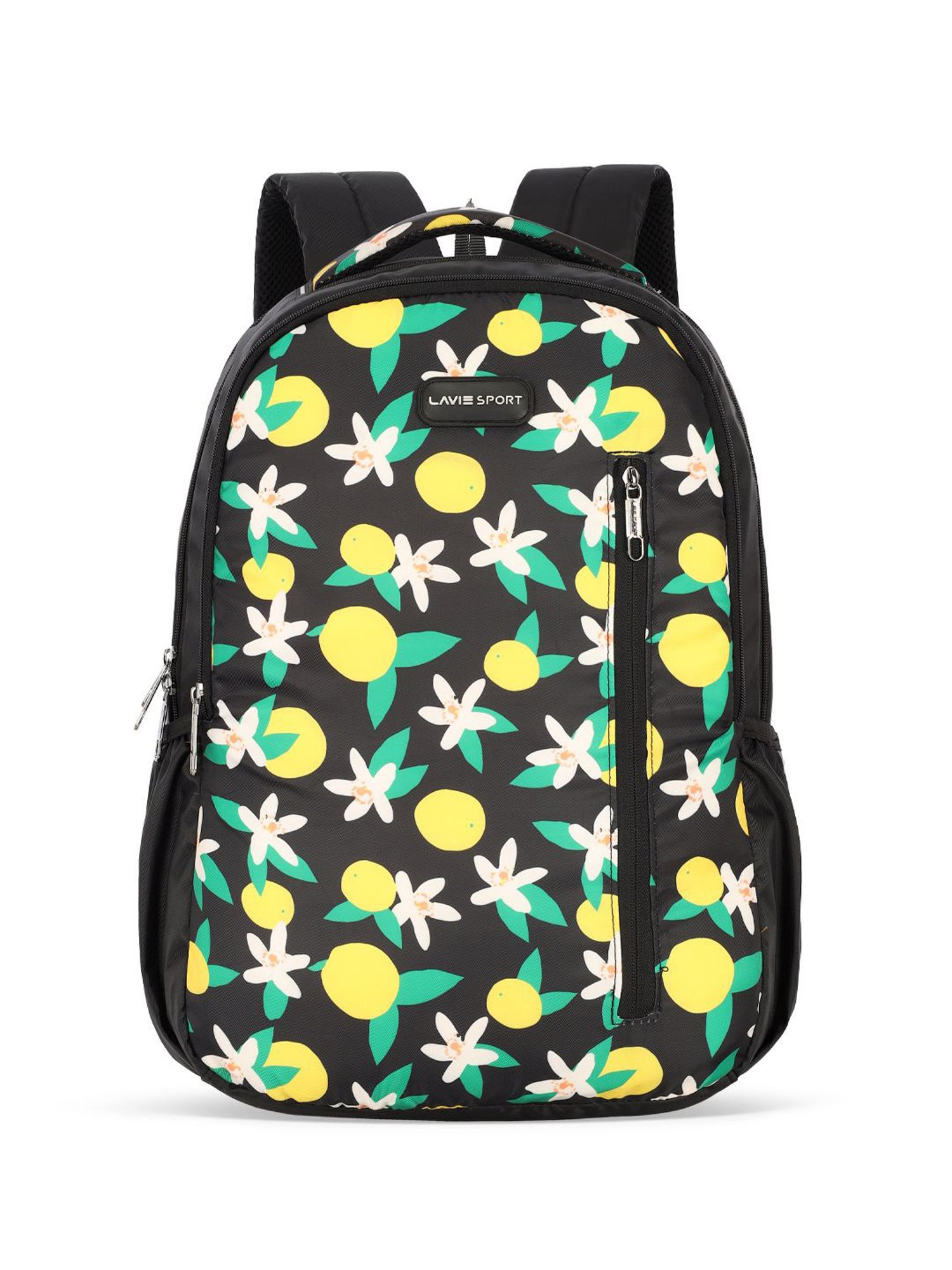 Lavie Sport Lime 26L Floral Printed School Backpack for Girls (Black)