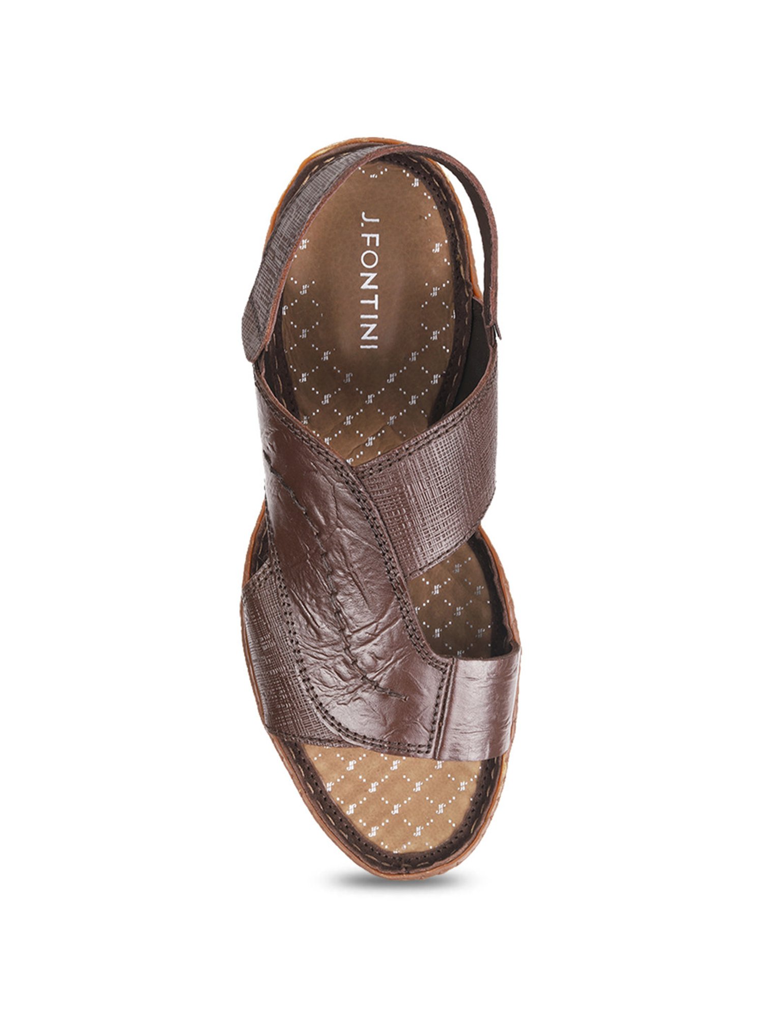 J. Fontini by Mochi Men's Brown Back Strap Sandals