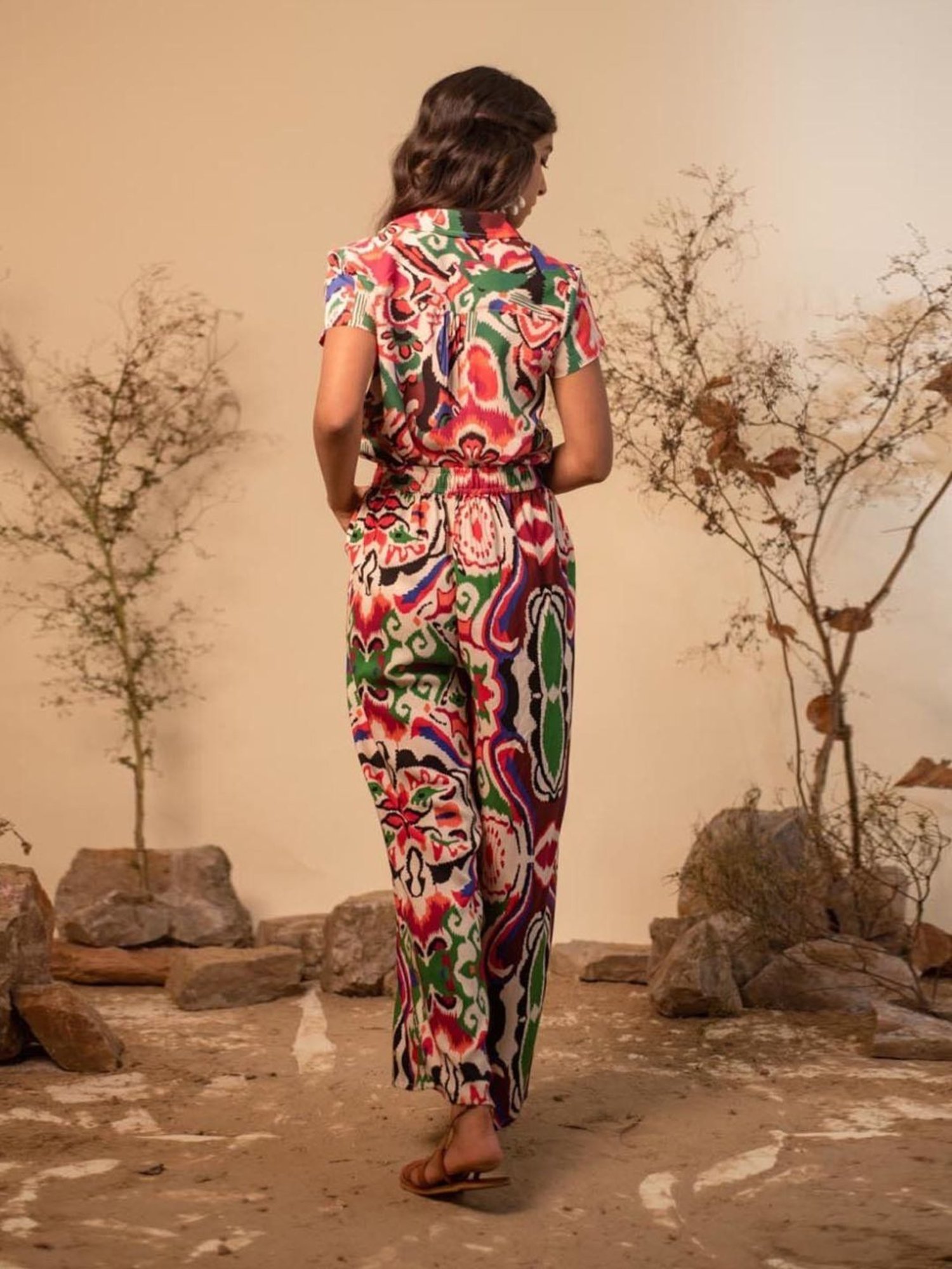 LABEL REYYA Multicolor Mosaic Printed Co-ord Set (Set Of 2)