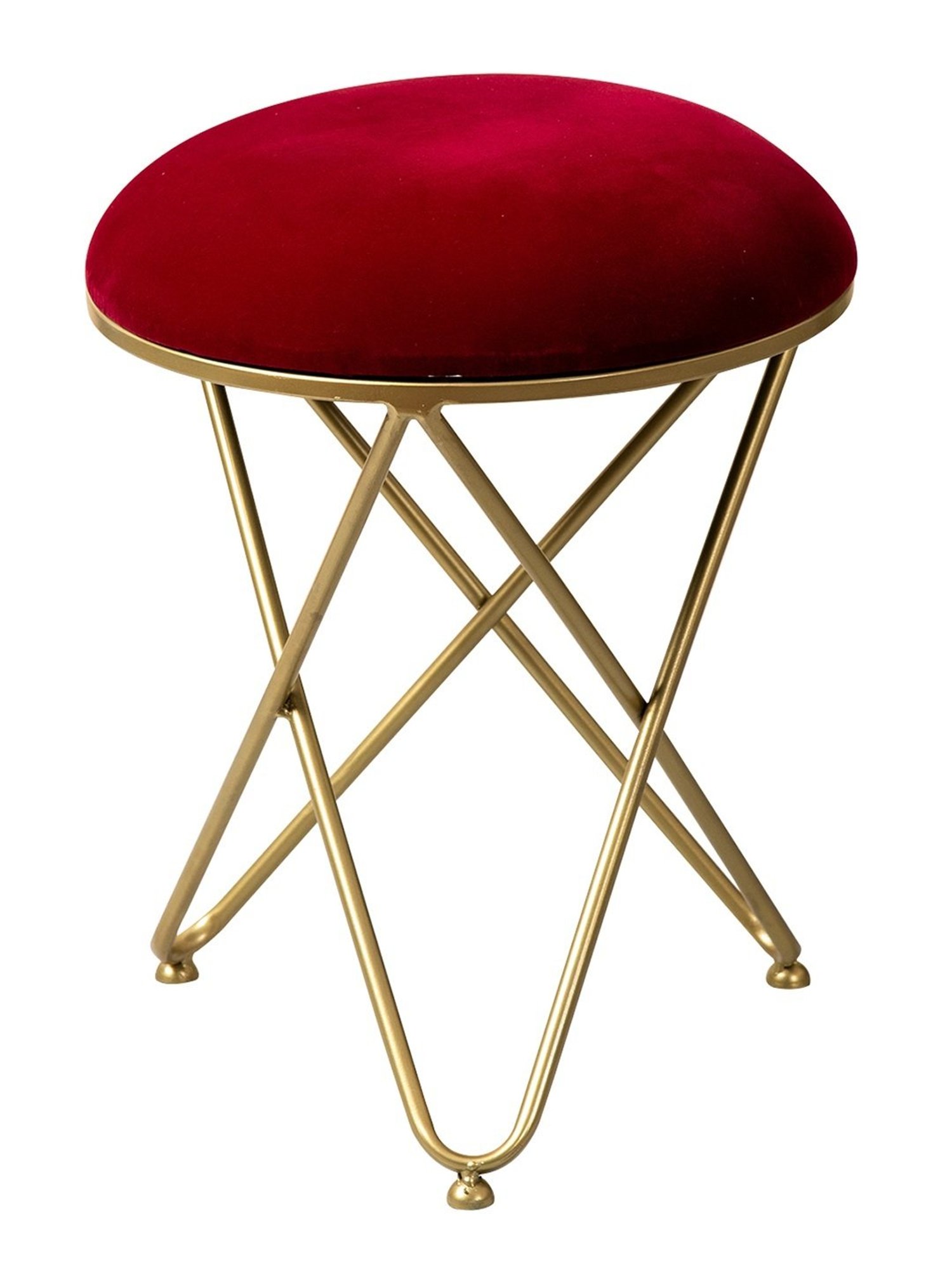 Nestroots Solid Maroon Velvet Puffy Pouffes Foot Stool Ottoman