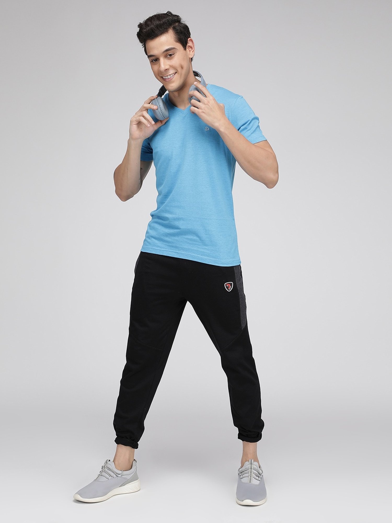 Sporto Light Blue Regular Fit T-Shirt