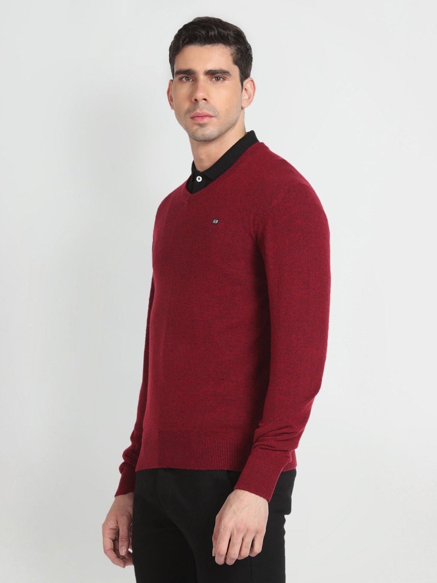 Arrow Sport Red Wine Regular Fit Sweater