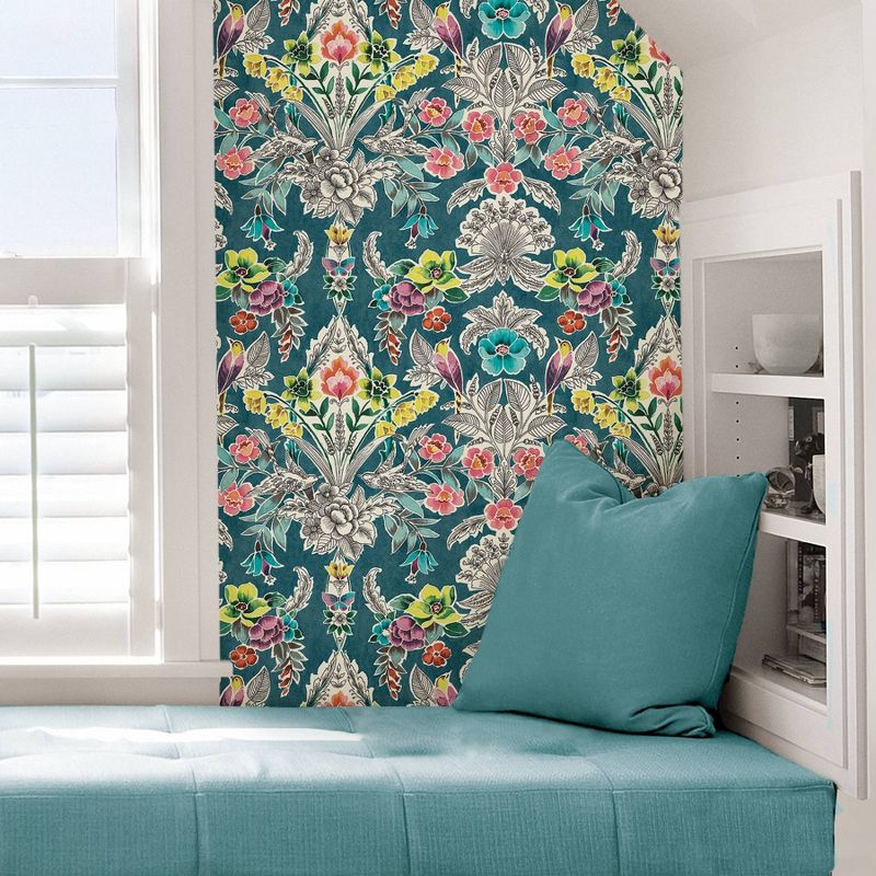 NuWallpaper Summer Love Peel & Stick Wallpaper Teal