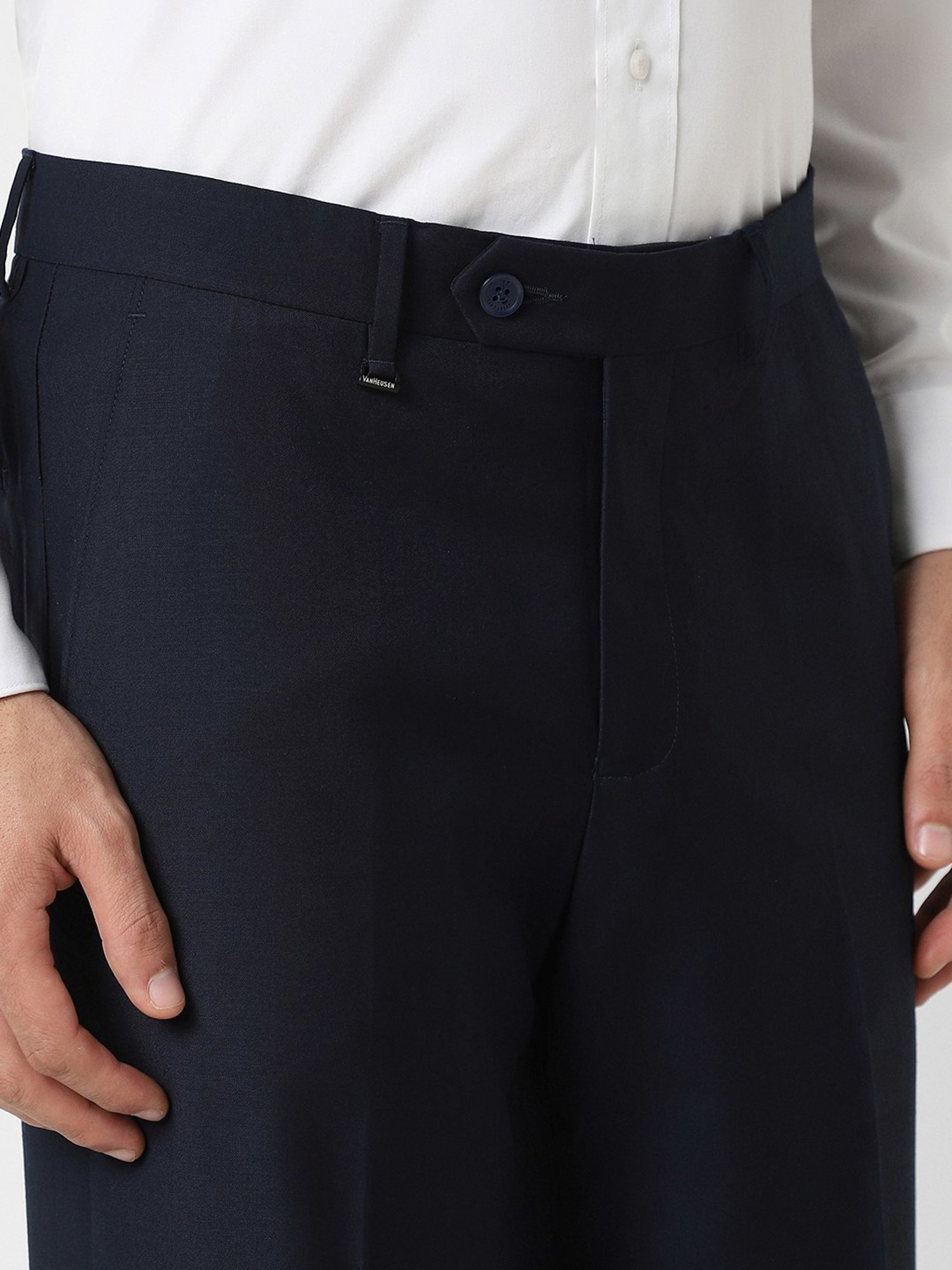 Van Heusen Navy Regular Fit Trousers
