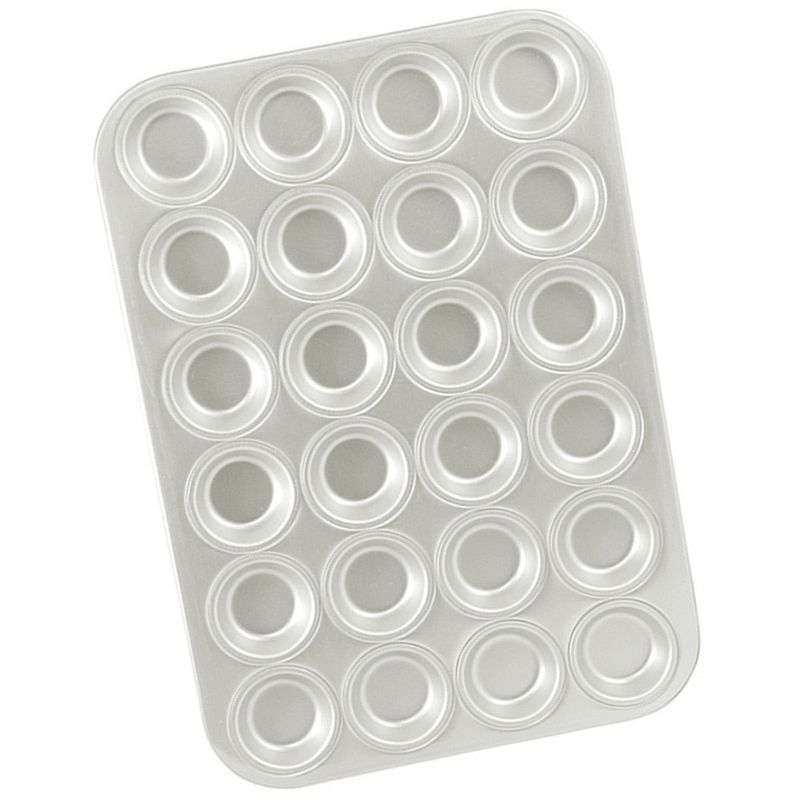 Fat Daddio's MFN-MINI Anodized Aluminum Mini Cupcake Muffin Pan, 24 Cavities