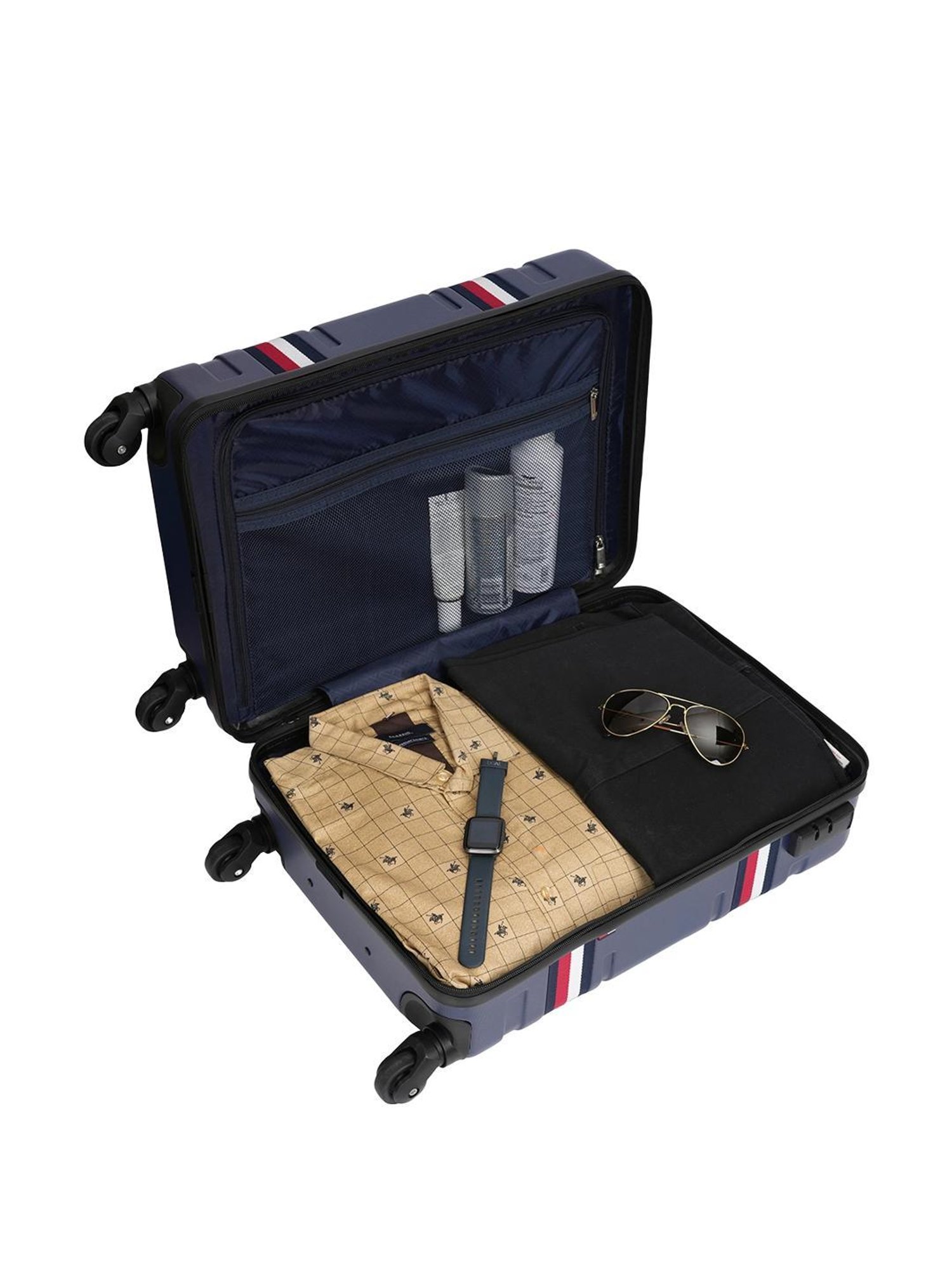 TOMMY HILFIGER Berlin Navy 4 Wheels Small Hard Cabin Trolley Bag