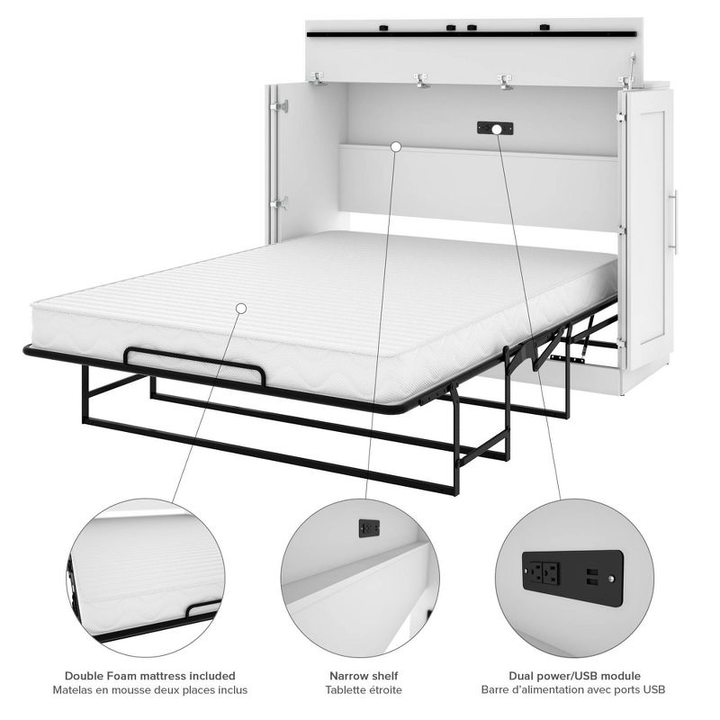 Full Cabinet Bed with Mattress White - Bestar