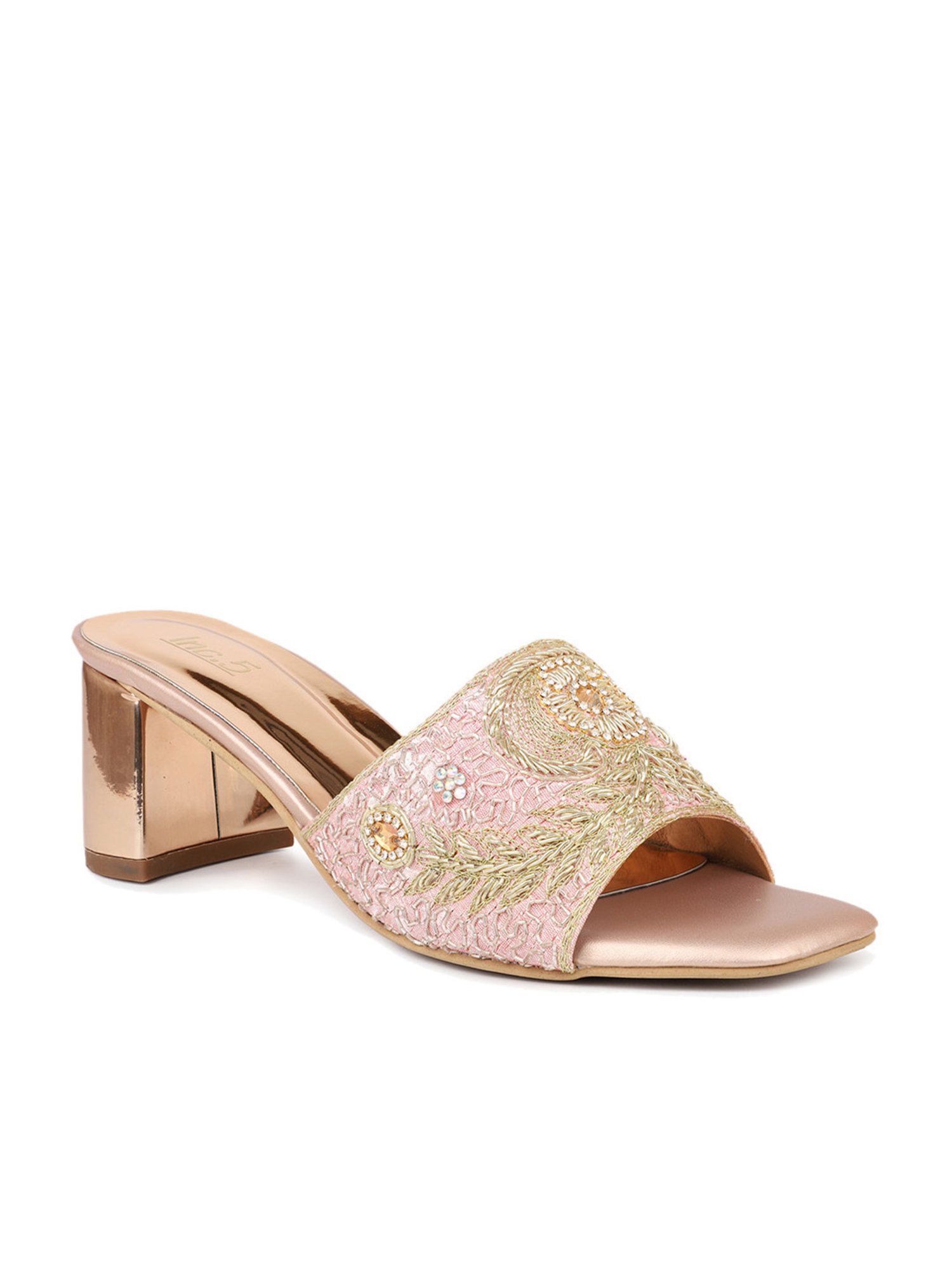 Inc.5 Women's Rose Gold Ethnic Sandals