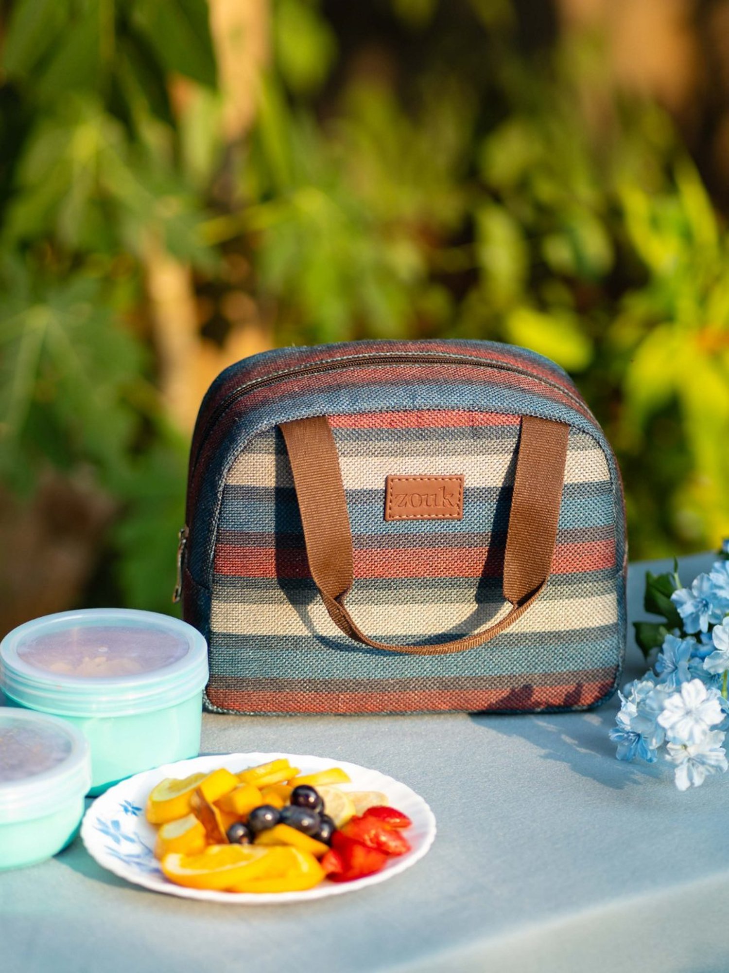 ZOUK Multicolor Striped Lunch Bag