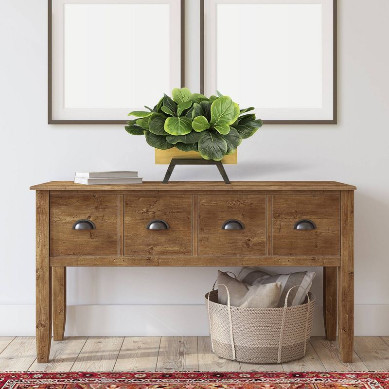 18" x 21" Artificial Fig Garden Arrangement in Wooden Box Planter - LCG Florals