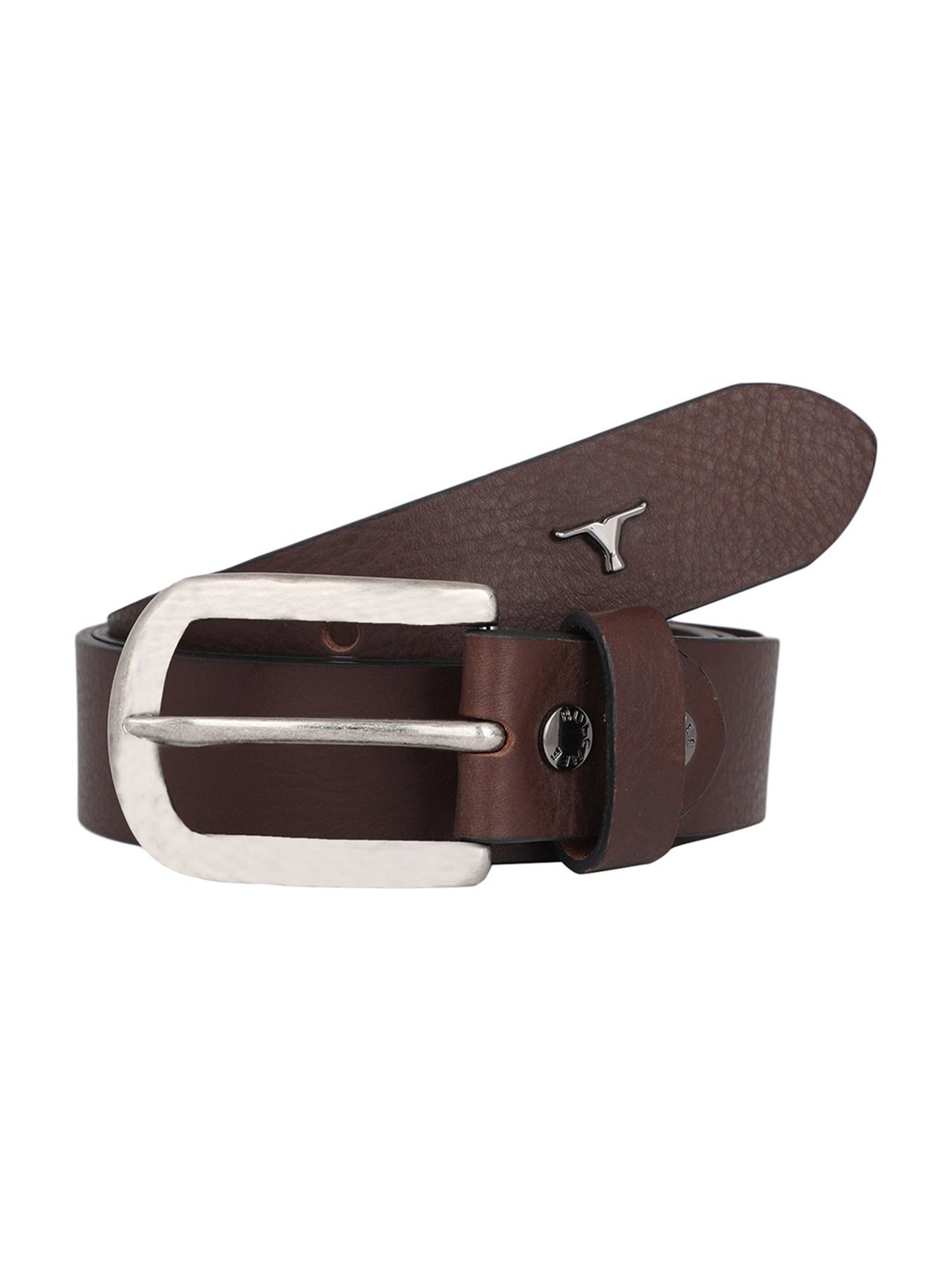 BULCHEE Brown Leather Casual Belt for Men