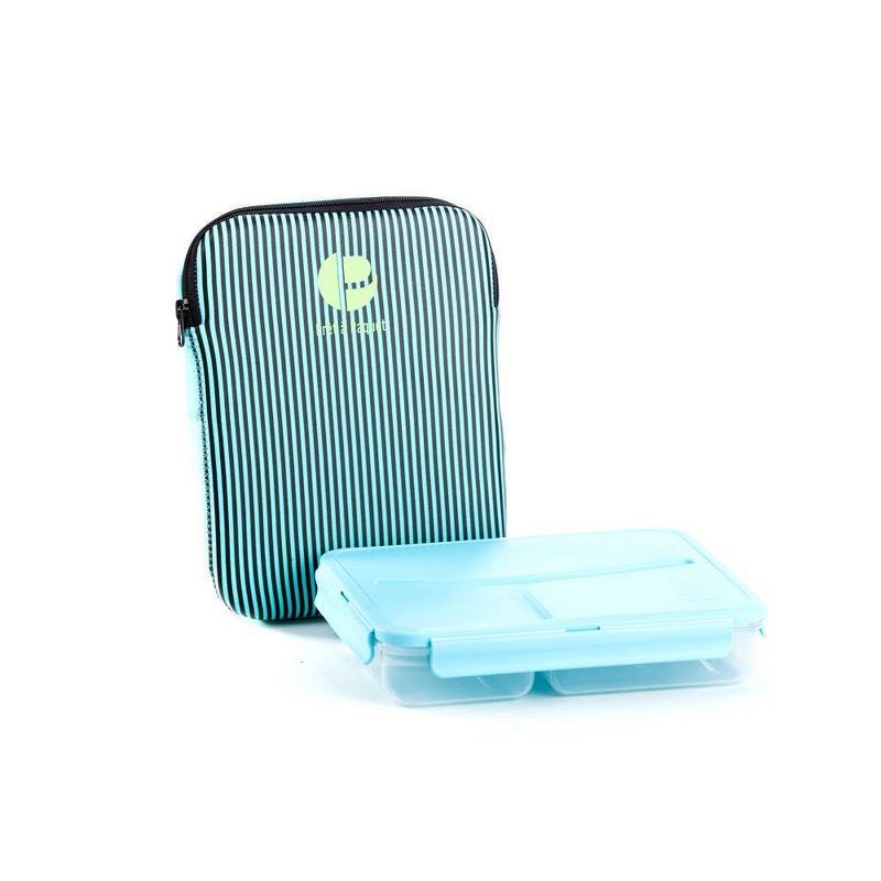 Life Story Plastic Divided Compartment Lunch Box Container with Insulated Sleeve