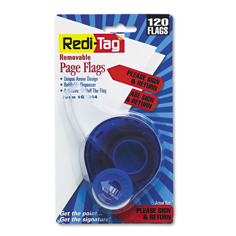 Redi-Tag Arrow Message Page Flags in Dispenser "Please Sign and Return" Red 120 Flags 81344