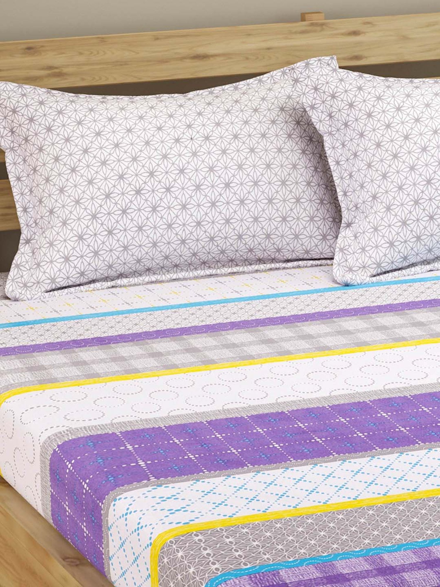 Romee Blue 144 TC Bed Sheet Set