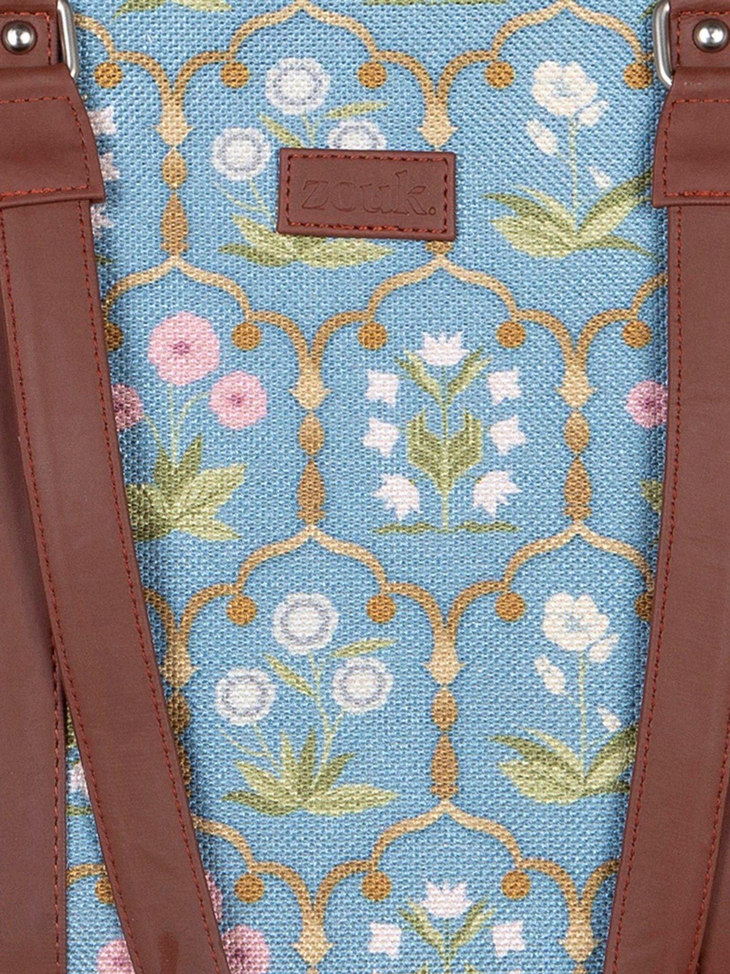 Blue Printed Office Bag for Women suitable for 15.6 Inch Laptop