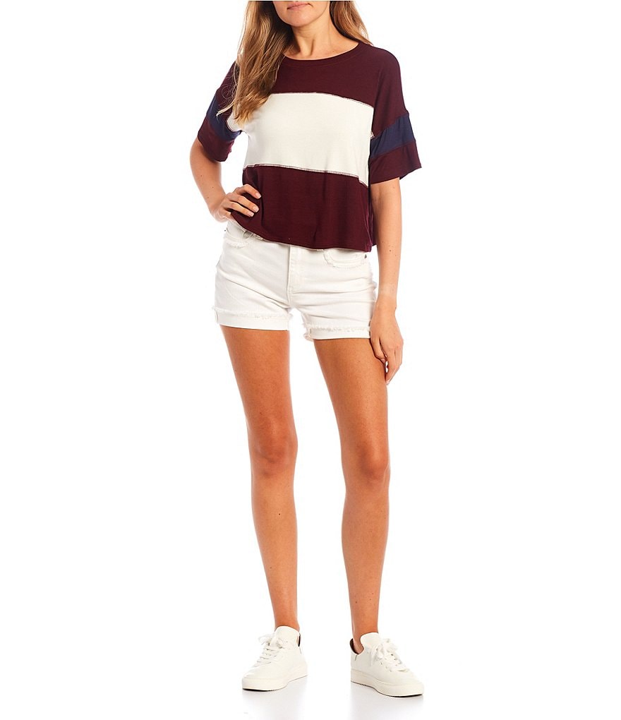 Moa Moa Colorblock Slouchy Short Sleeve Tee