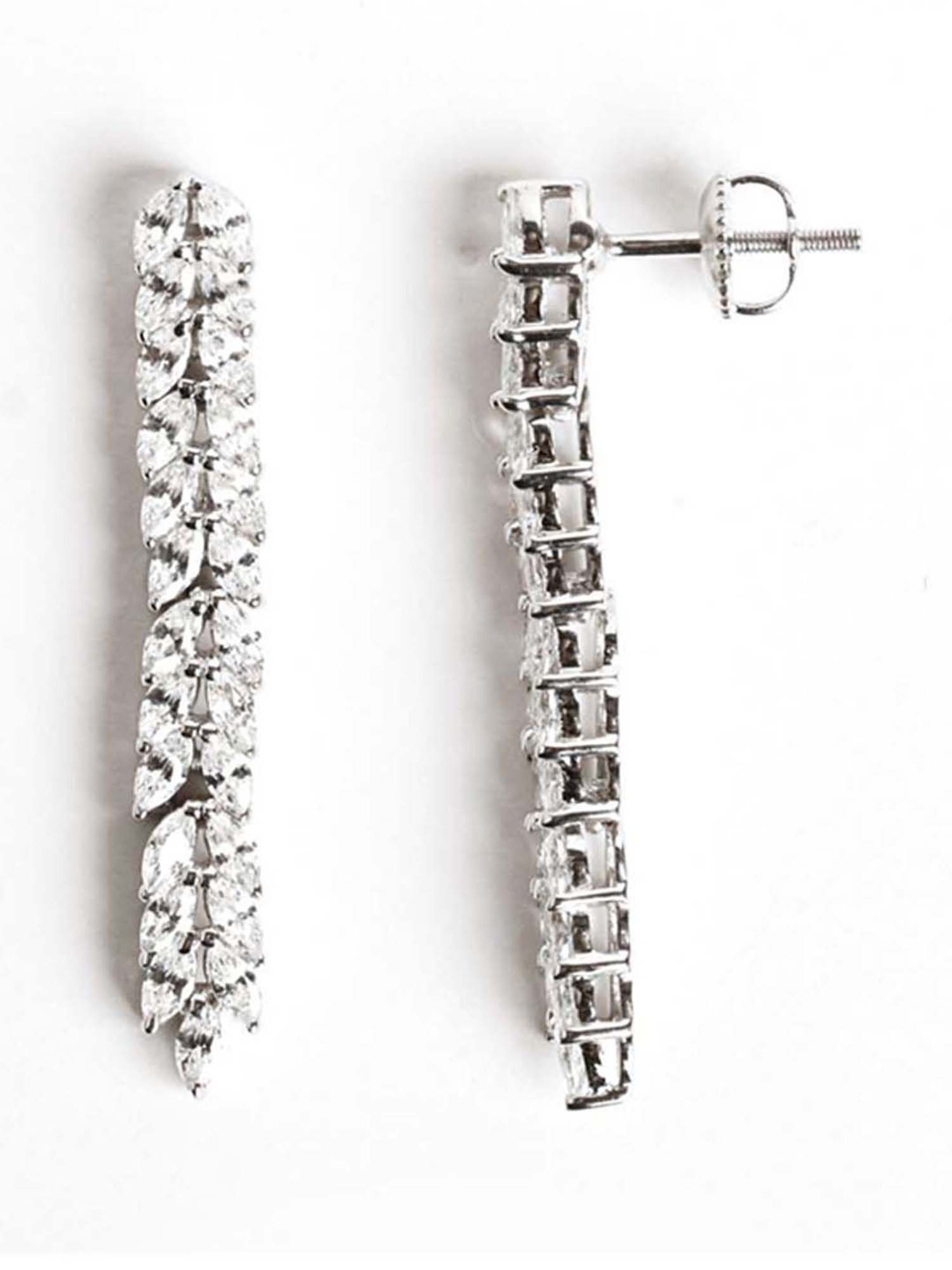 Clara 92.5 Sterling Silver Stone Princess Dangler Earrings for Women