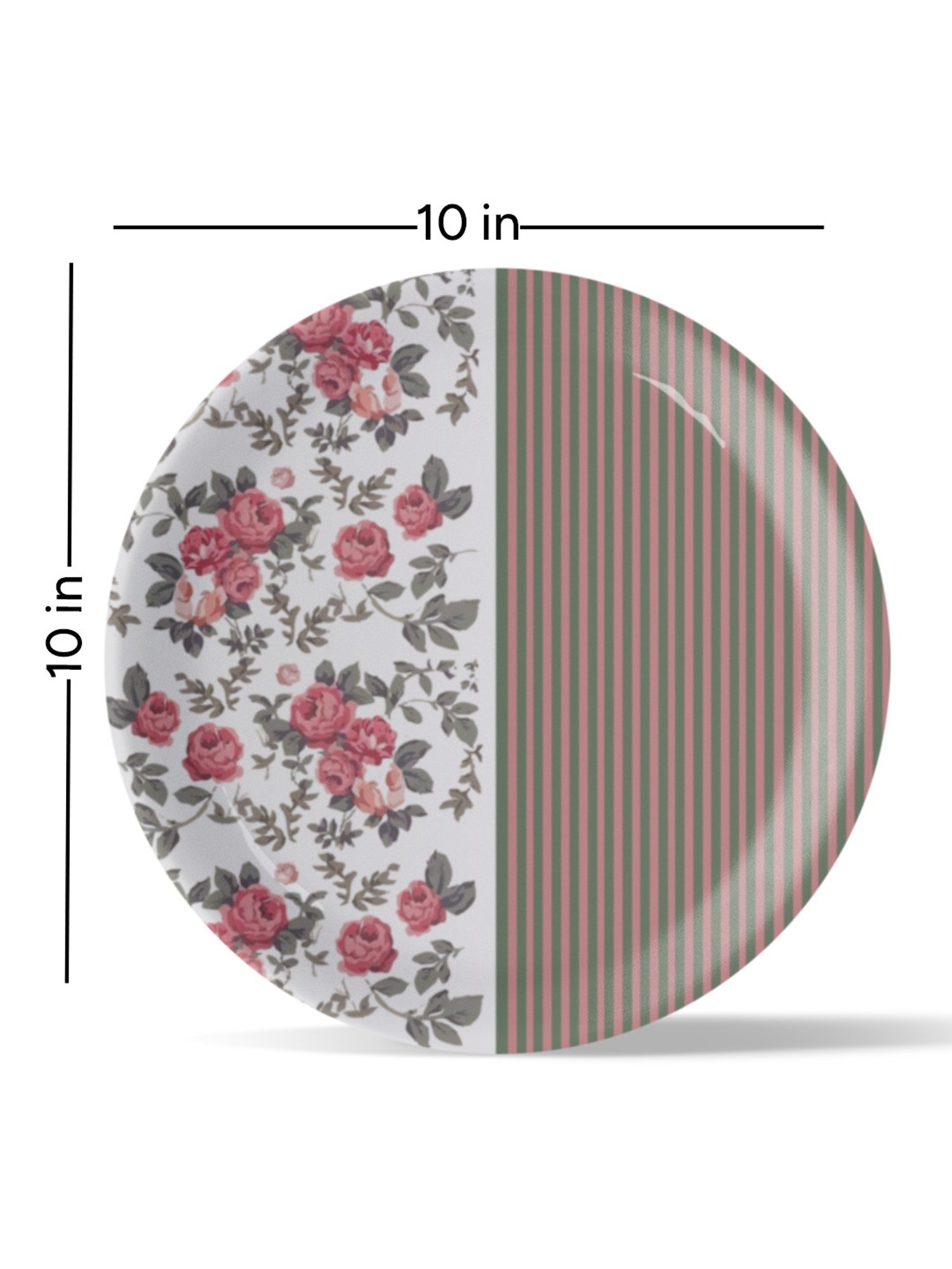Nestroots English Floral Printed Multicolor Porcelain Wall Plate