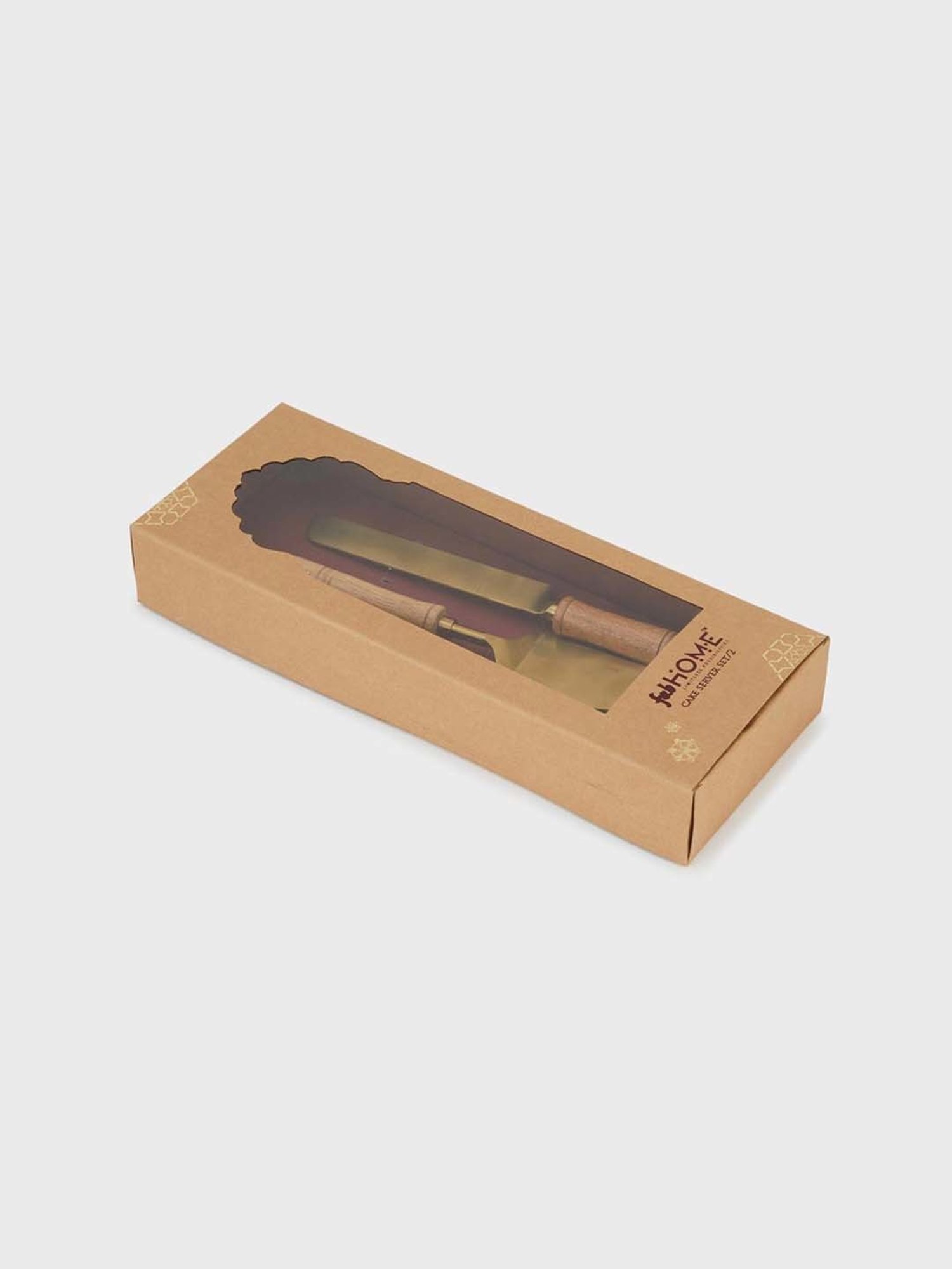 Fabindia Amantra Brown Metal 1 Knife & 1 Server