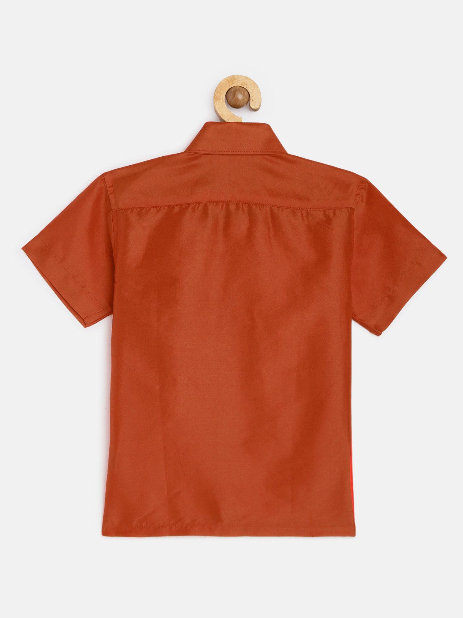 THANGAMAGAN Kids Rust Solid Lining Shirt
