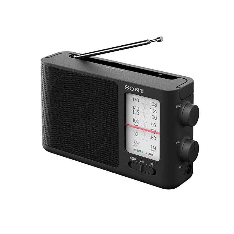 ICF-506 Analog Tuning Portable FM/AM Radio, Black, 2.14 lb