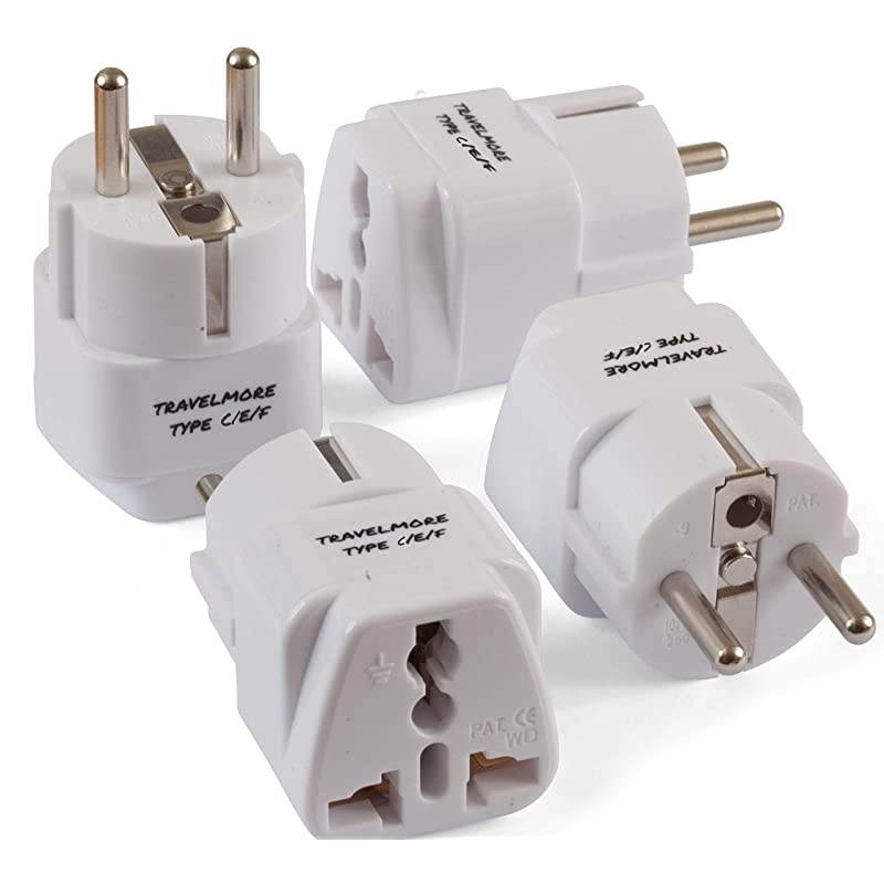 Pack European Travel Adapter Plug for European Outlets Type C Type E Type F Europe Plug Adapter Works in France Spain Italy Germany Netherlands Belgium Poland Russia More