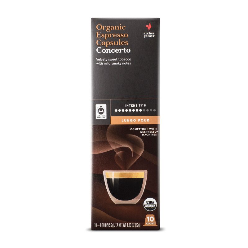 Concerto Organic Espresso Dark Roast - Single Serve Espresso Capsules - 10ct - Archer Farms™