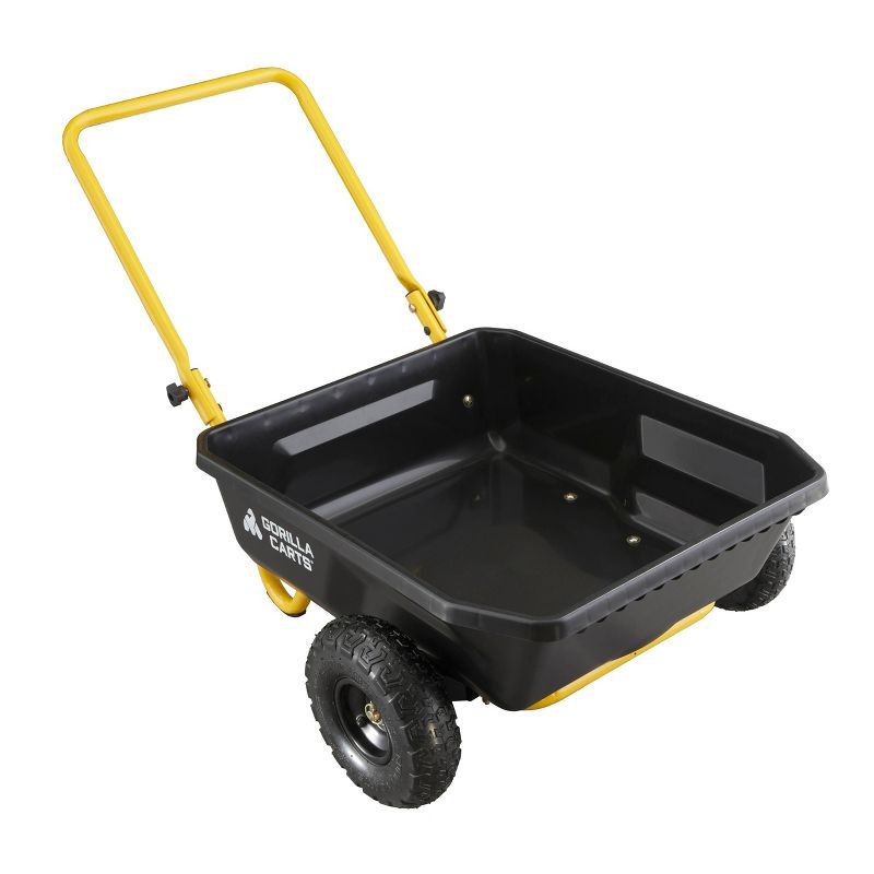 Gorilla Carts GCR-4 Poly Yard Cart Black