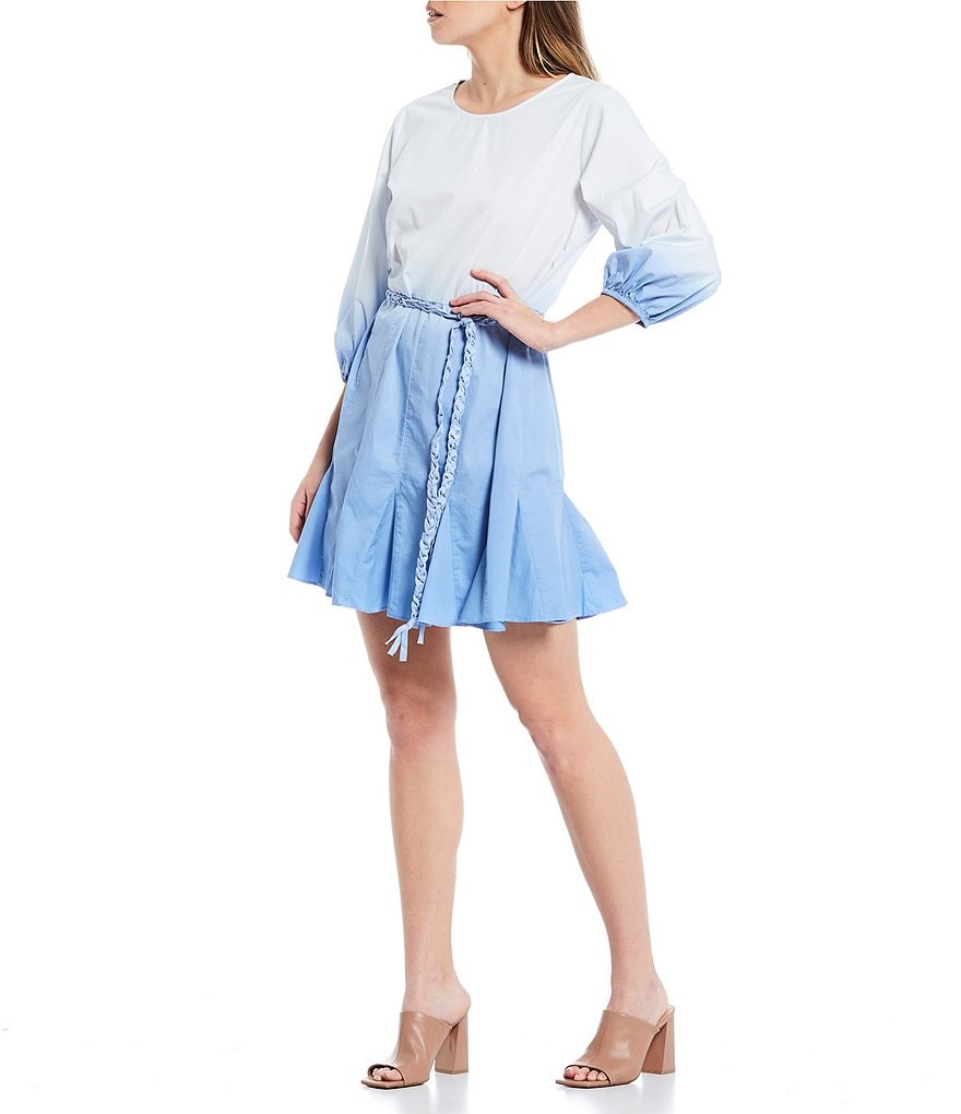 Eliza J Mock Halter High Neck Tiered Midi Dress