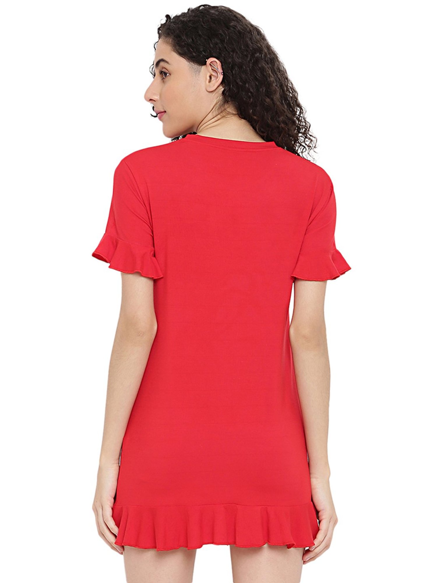 La Intimo Red Printed T-Shirt