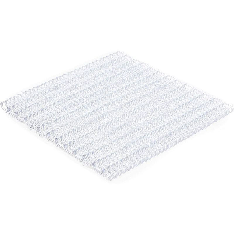 Stockroom Plus 100-Pack White Double Loop Wire Spiral Binding Coils Spines for 100 Sheets, 10.5"x0.5", 3:1 Pitch