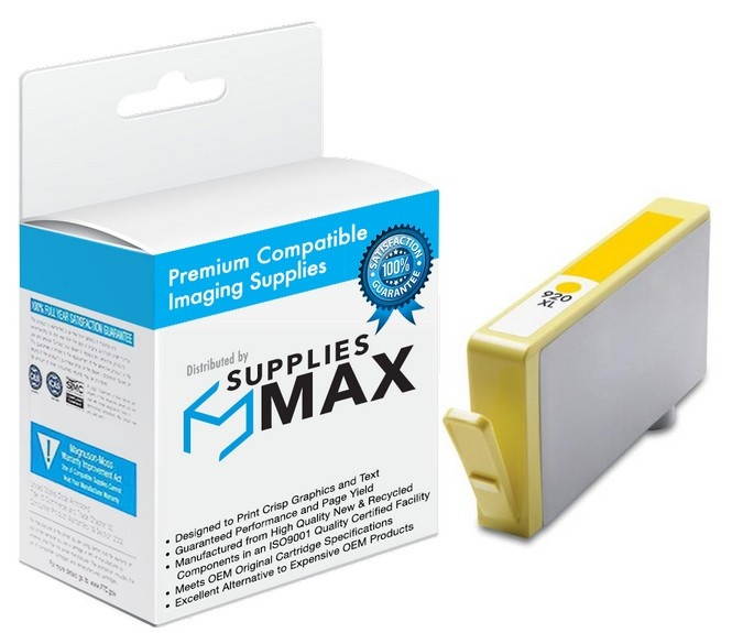 SuppliesMAX Replacement for HP OfficeJet 6000/6500/7000/7500/PRO 6500 Yellow High Yield Inkjet (700 Page Yield) (NO. 920XL) (CD974AN)