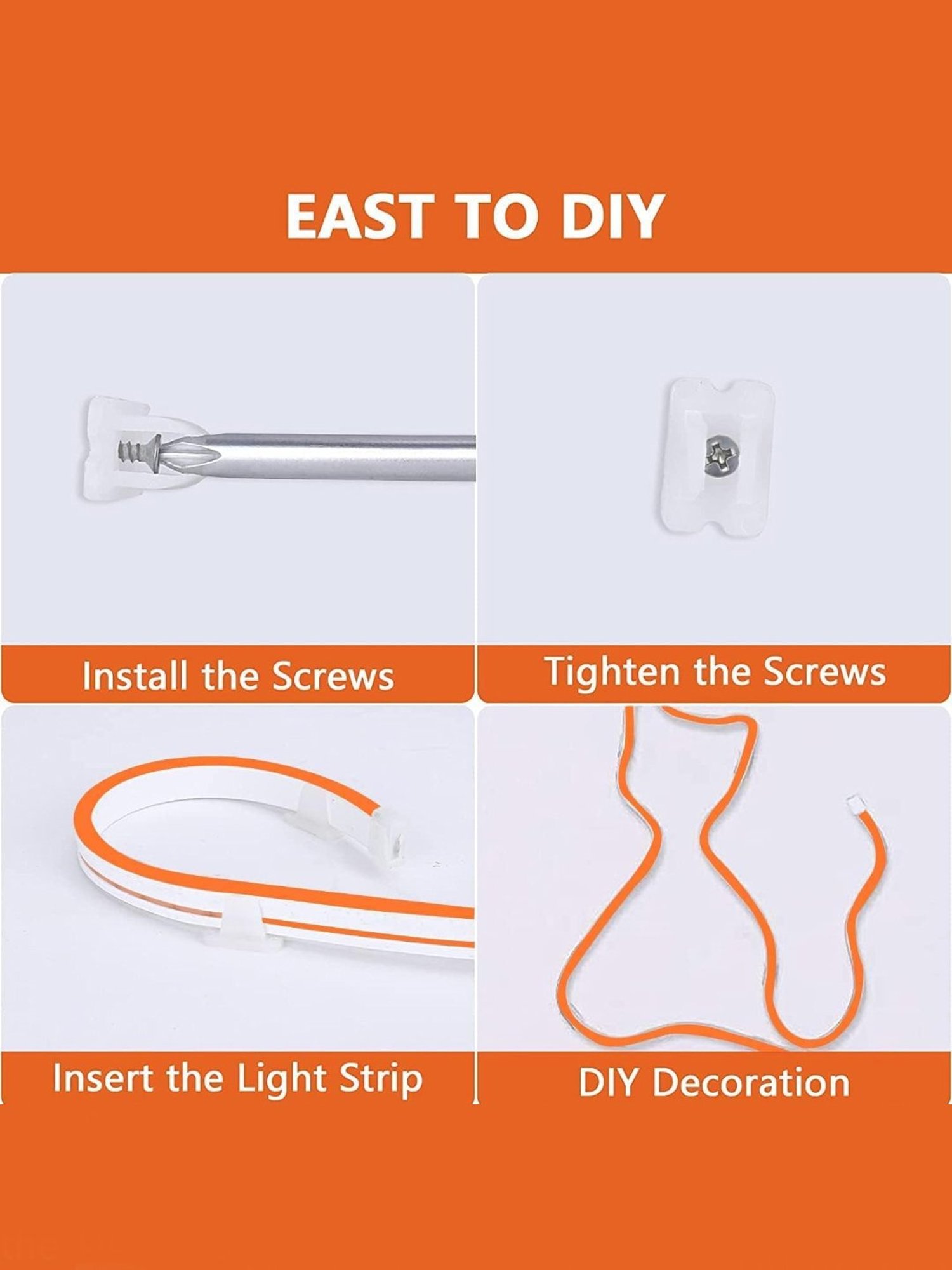 Xergy LED Neon Strip Lights 5Mtr, IP67 Waterproof Neon Rope Light for Home Decoration (Orange)