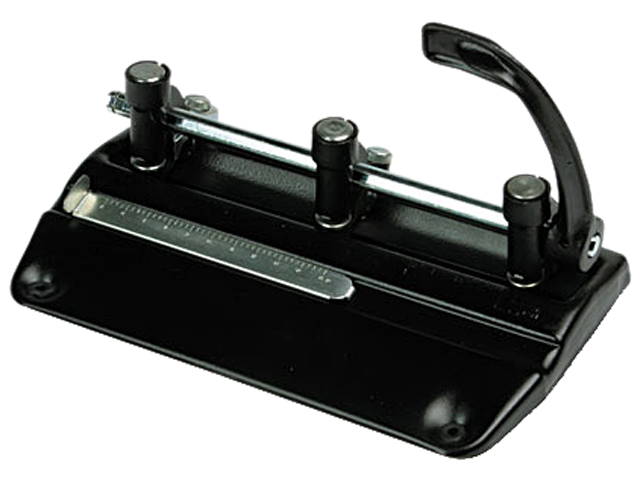 Master 5335B 32-Sheet Lever Action Two- to Seven-Hole Adjustable Punch, Black